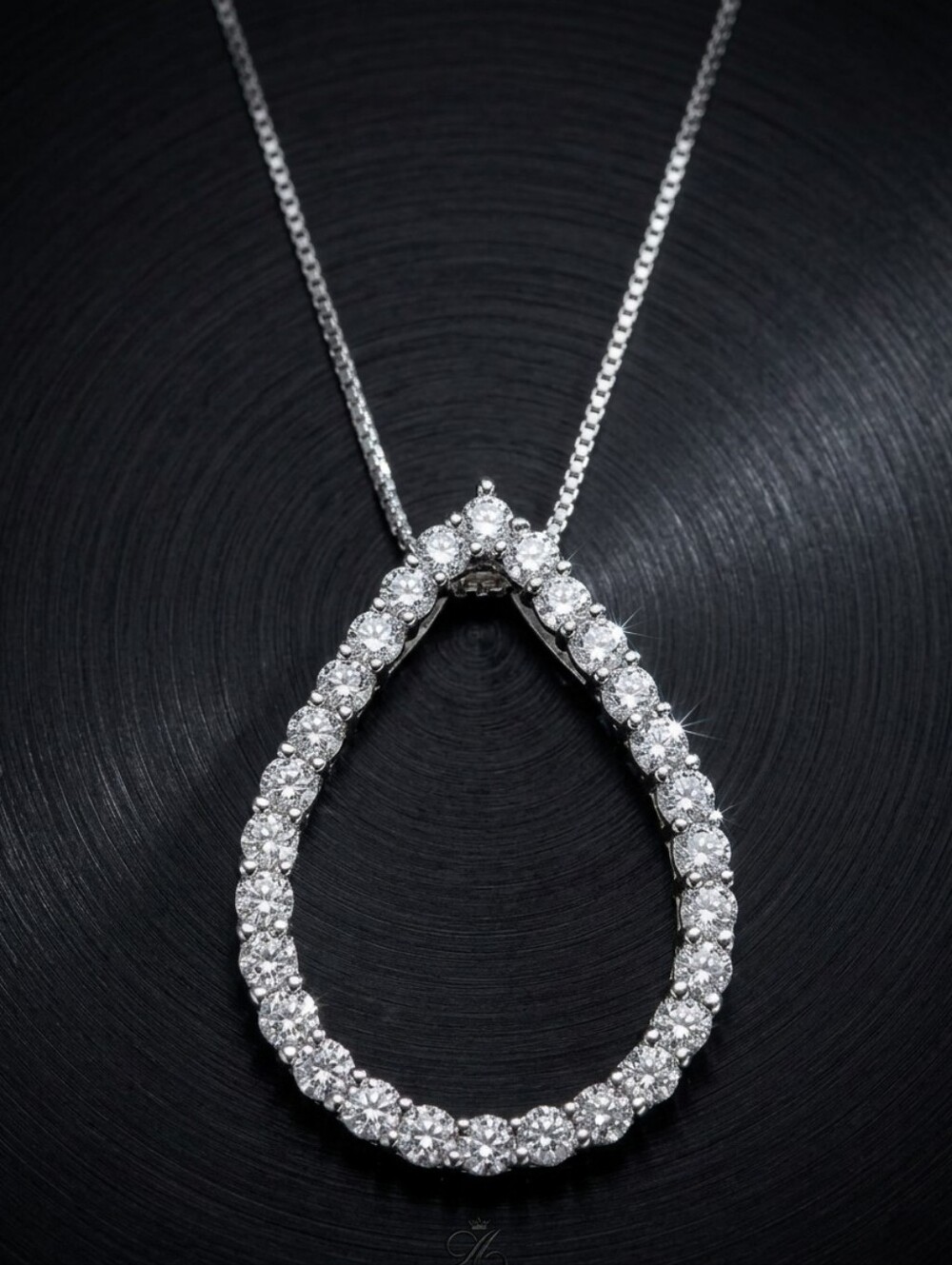 Silver Teardrop Pendant & Chain Necklace 18" - Picture 2 of 8